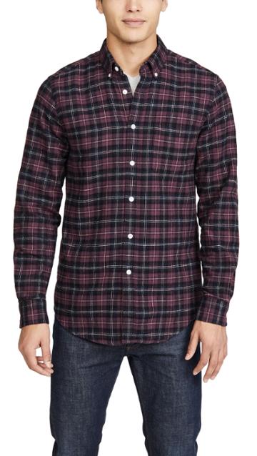 Portuguese Flannel Studio Plaid Flannel Button Down Shirt