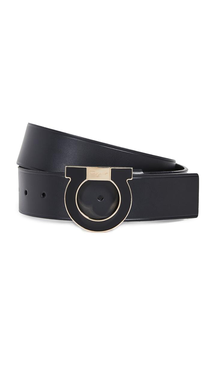 Salvatore Ferragamo Single Enamel Gancini Belt