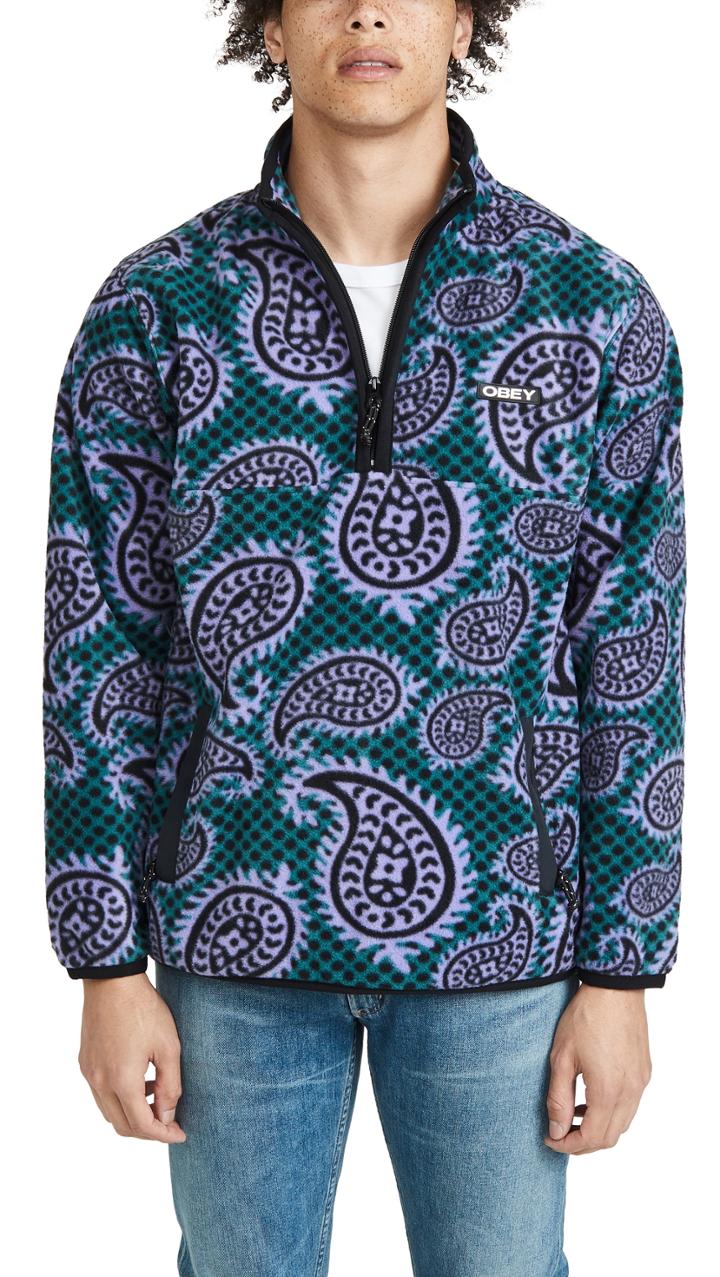 Obey Paisley Mock Neck Sweatshirt
