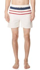 Solid Striped The Classic White Trunks With Stripes
