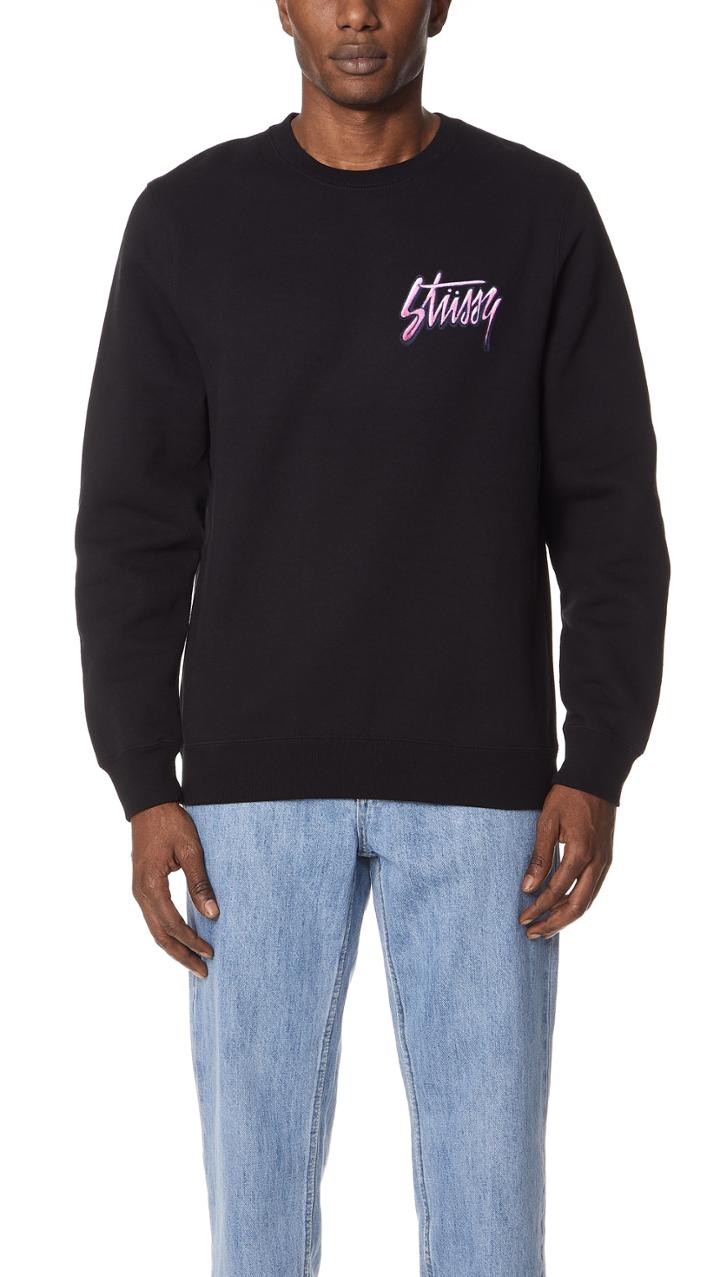 Stussy Shadow Script Crew Neck Sweatshirt