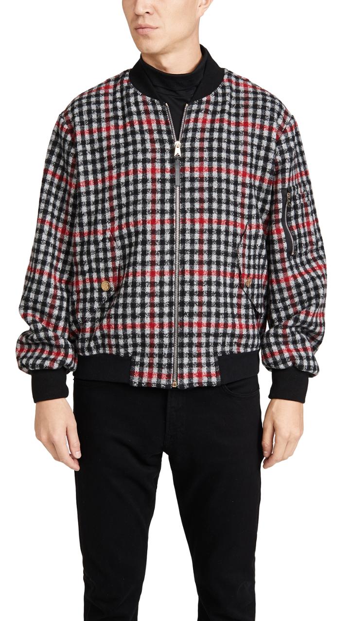 Paul Smith Plaid Unlined Bomber Jacket