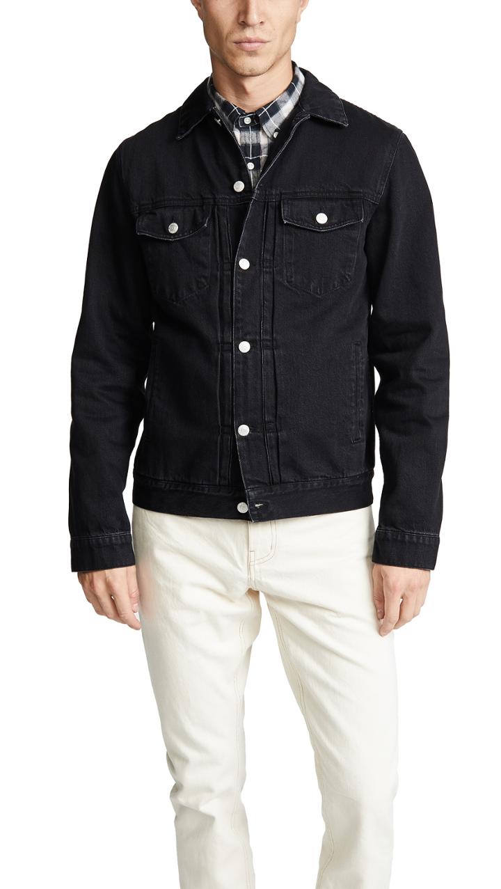 Officine Generale Liam Denim Black Jacket