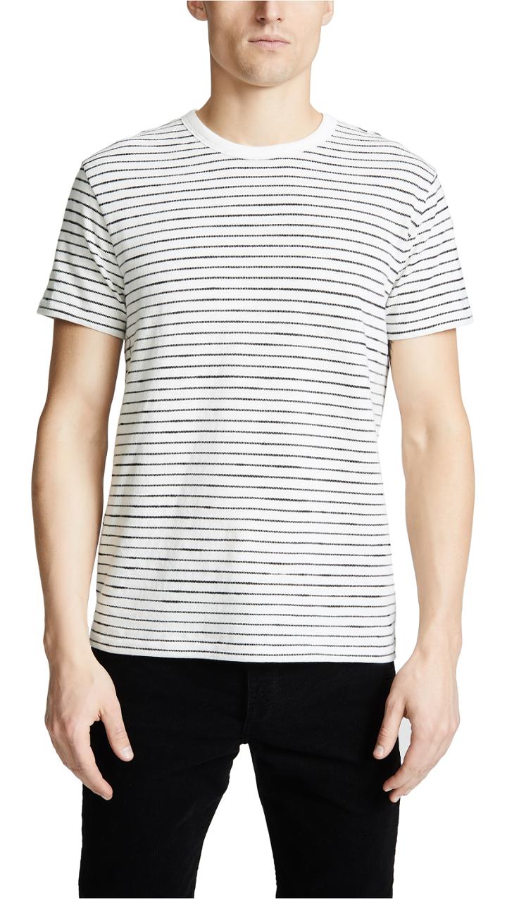 Rag Bone Railroad Stripe Short Sleeve Tee