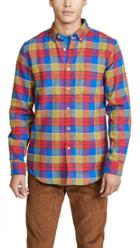 Portuguese Flannel Nebraska Plaid Flannel Button Down Shirt