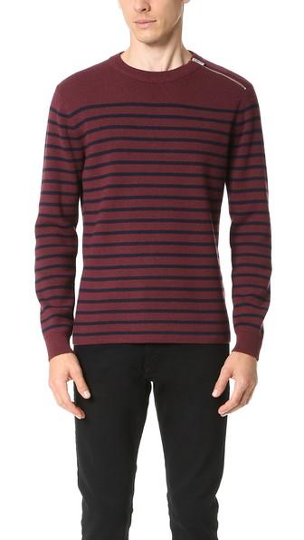 The Kooples Sport Shoulder Zip Sweater