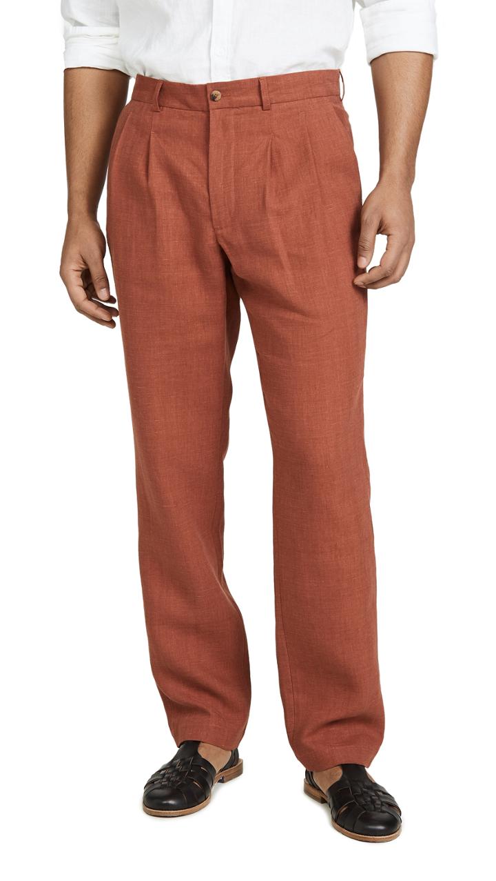 De Bonne Facture Two Pleat Wide Leg Trousers