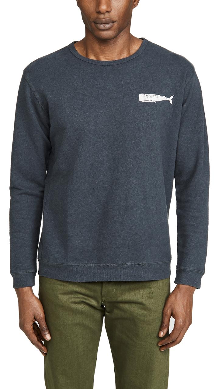 Mollusk Olde Whale Crew Neck Sweatshirt