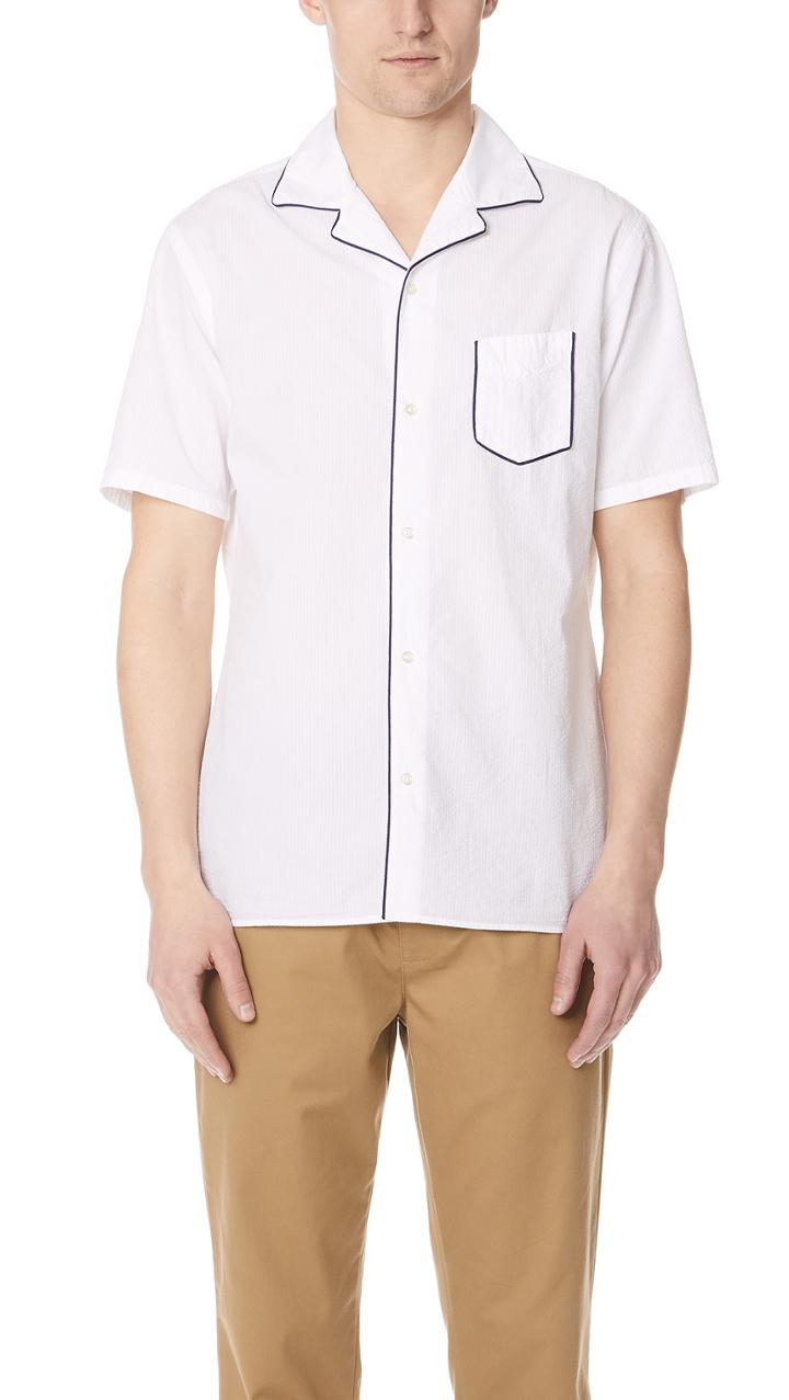 Officine Generale Dario Piping Seersucker Shirt