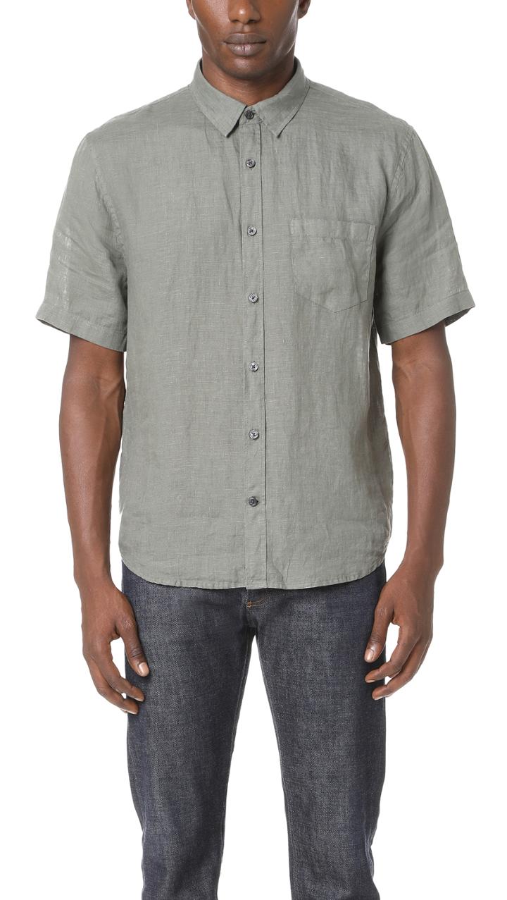 Vince Short Sleeve Linen Shirt