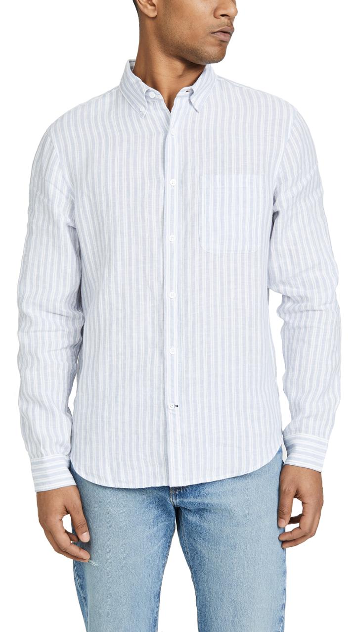 Club Monaco Long Sleeve Striped Shirt