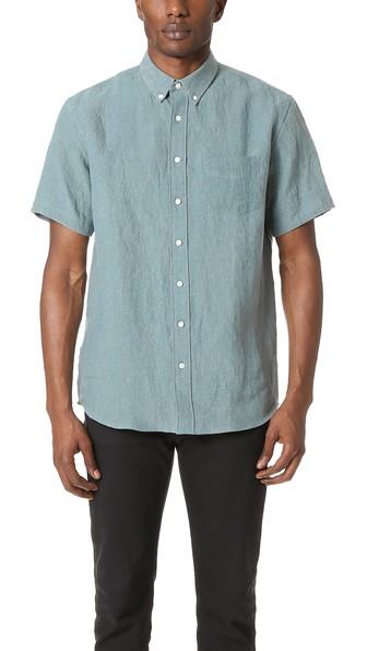 Schnayderman S Leisure Linen One Short Sleeve Shirt