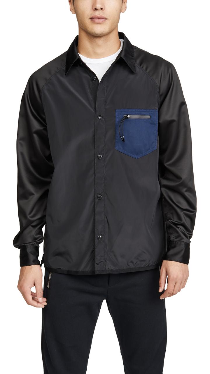 Coach 1941 Colorblock Satin Button Down Shirt