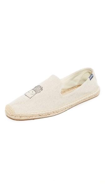 Soludos Hamburger Fries Embroidered Smoking Slipper Espadrilles