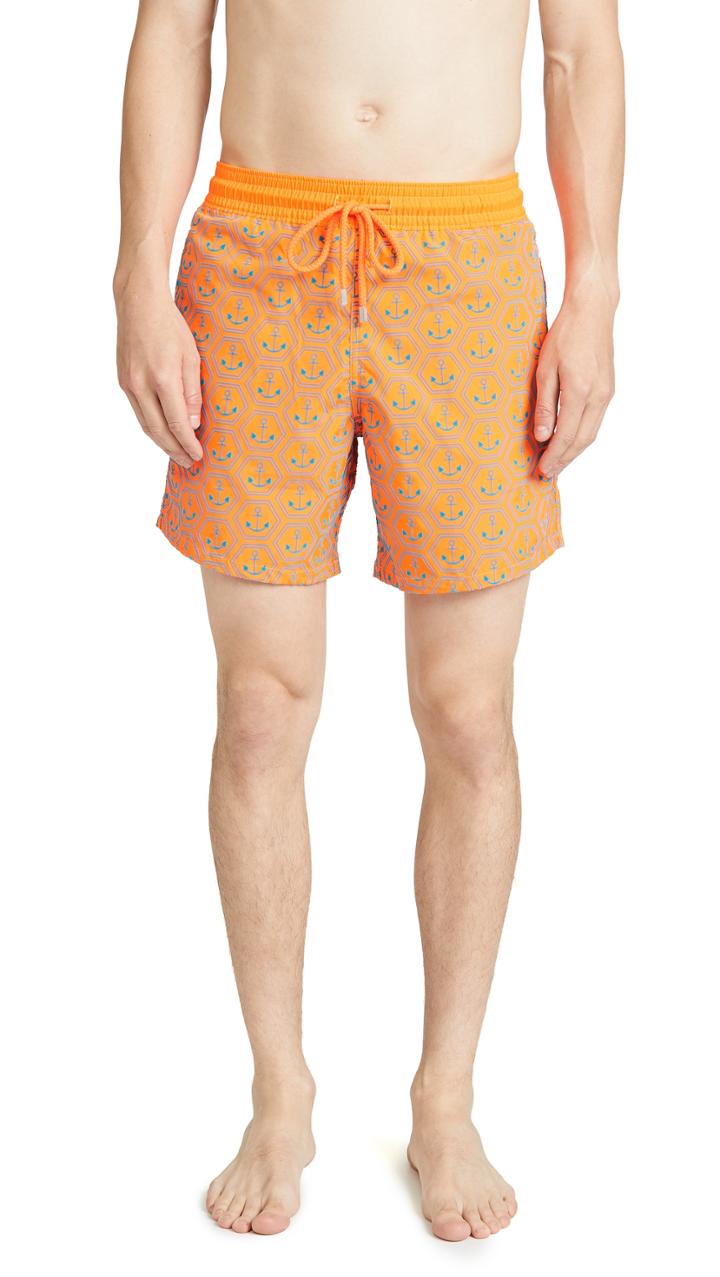 Vilebrequin Flocked Anchor Mahina Swim Trunks