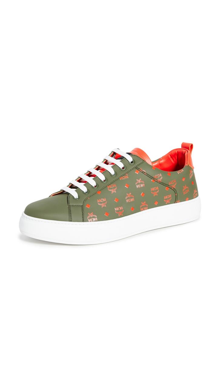 Mcm Lace Up Visetos Sneakers