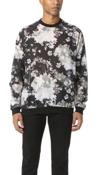 Msgm Floral Crew Neck Sweatshirt