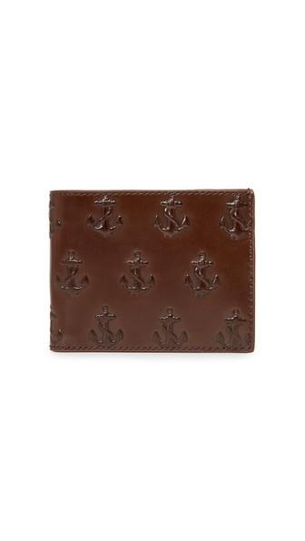 Jack Spade Embossed Anchor Slim Billfold Wallet