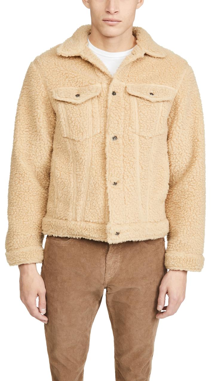 Naked Famous Coffee Fleece Denim Jacket