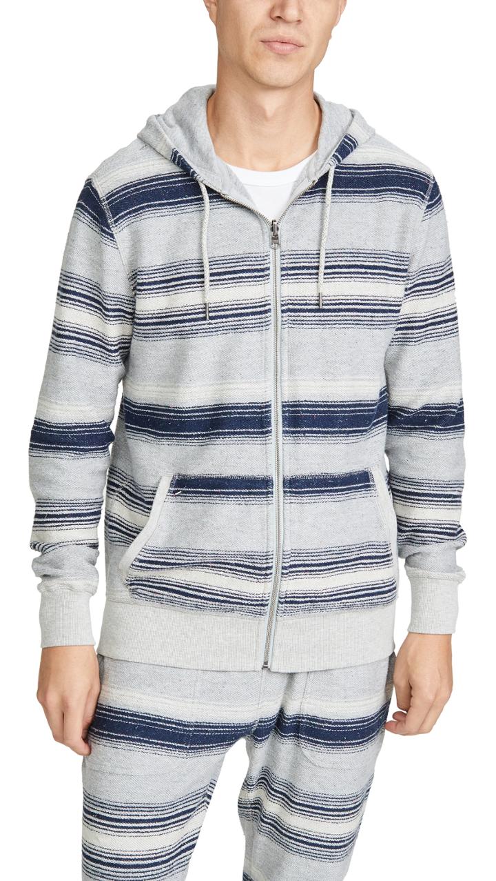 Faherty Long Sleeve Reversible Zip Hoodie