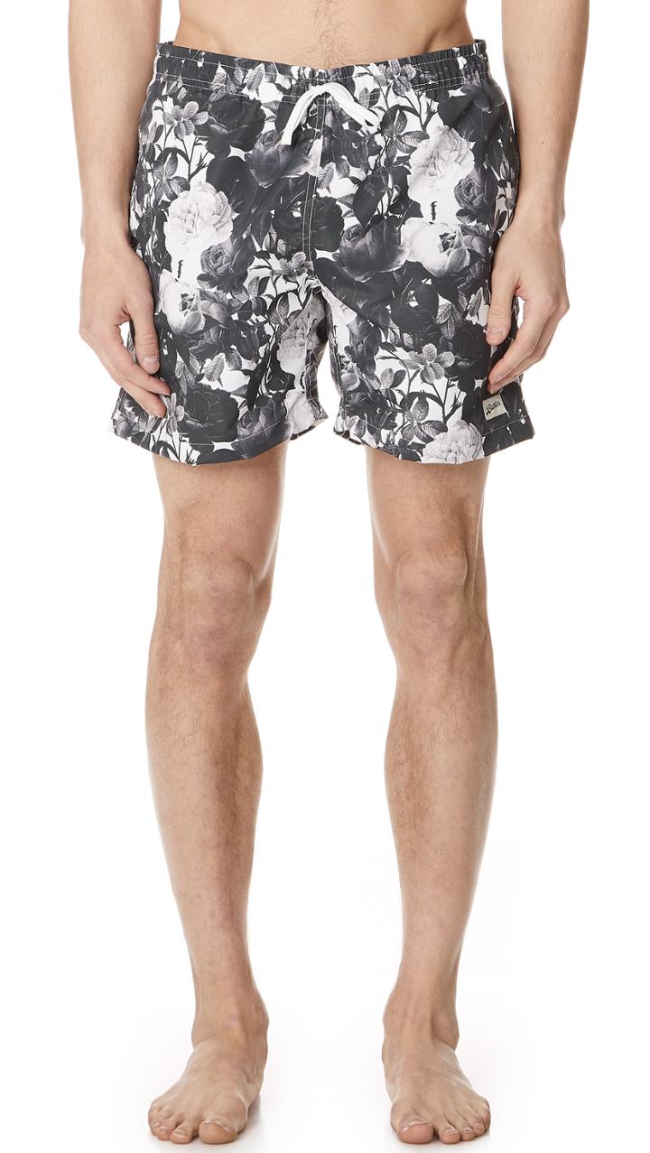 Bather Black Roses Swim Trunks