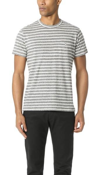 Todd Snyder Wide Stripe Button Pocket Tee
