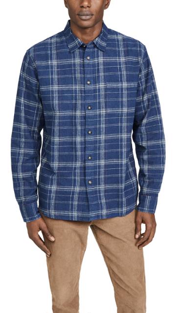 Corridor Indigo Red Plaid Long Sleeve Shirt