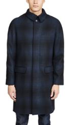 A P C Plaid Wool Mac Jacket