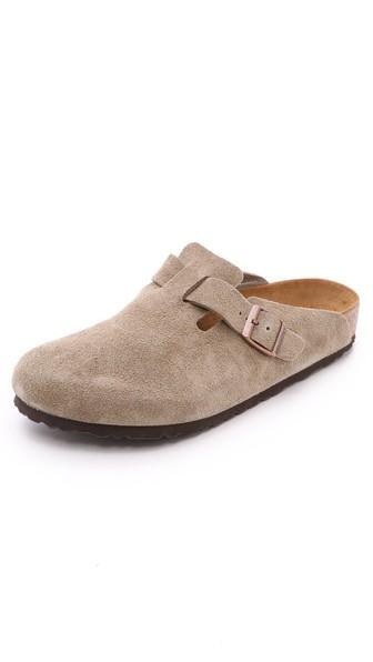 Birkenstock Suede Soft Footbed Boston Clogs