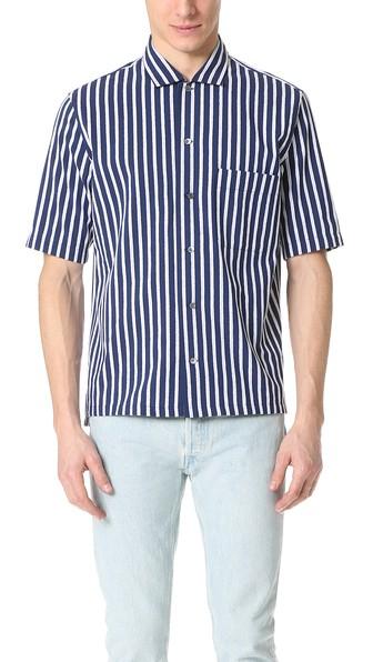 Maison Kitsune Stripes Button Down Shirt