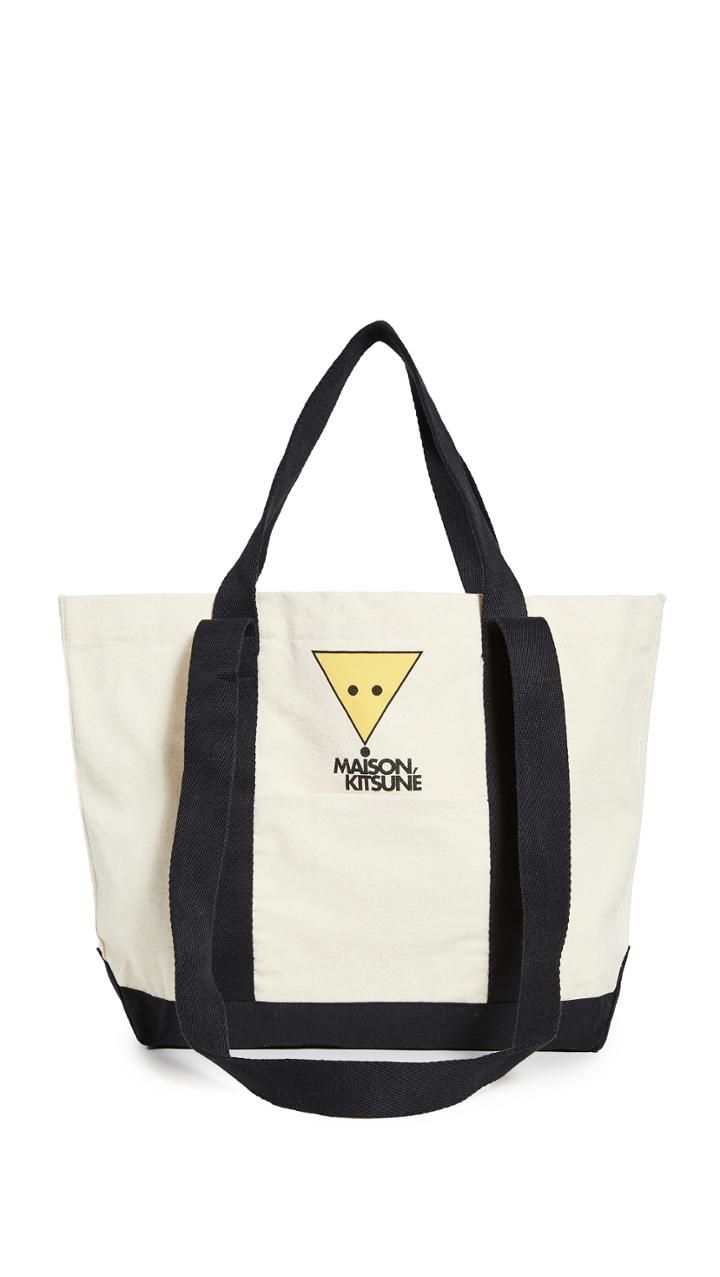 Maison Kitsune Smiley Fox Small Shopping Bag