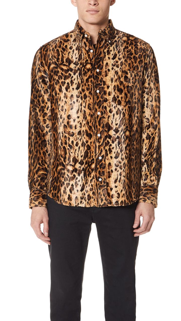 Gitman Vintage Faux Fur Button Down Shirt