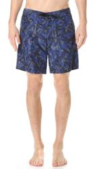 Z Zegna Tropical Print Swim Trunks