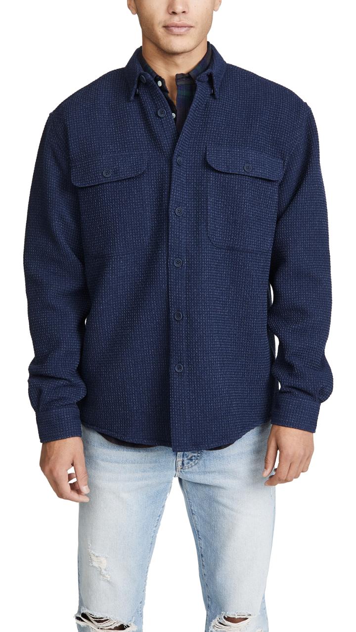 Schnayderman S Boxy Waffle Wool Shirt
