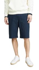 Maison Kitsune Striped Seersucker Stan Bermuda Shorts