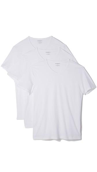 Emporio Armani 3 Pack Genuine Cotton V Neck Tees
