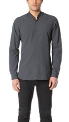 The Kooples Band Collar Shirt With Dot Print