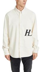 Helmut Lang Masc Logo Denim Button Down Shirt