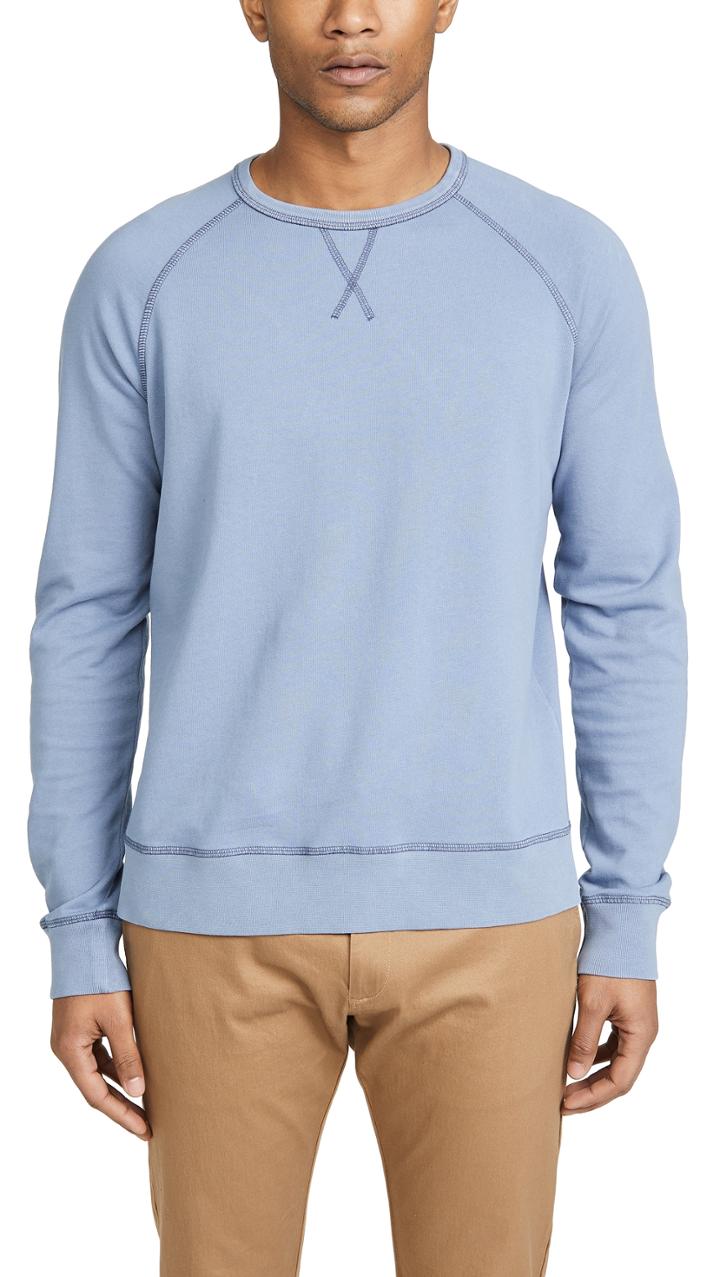 Officine Generale Clement Crew Neck Pigment Dyed Sweatshirt