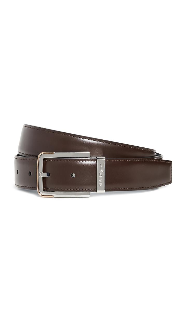 Salvatore Ferragamo Silver Buckle Reversible Belt