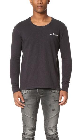 Pierre Balmain Long Sleeve Embroidered Tee