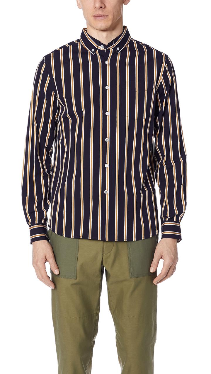 Saturdays Nyc Crosby Striped Shirt