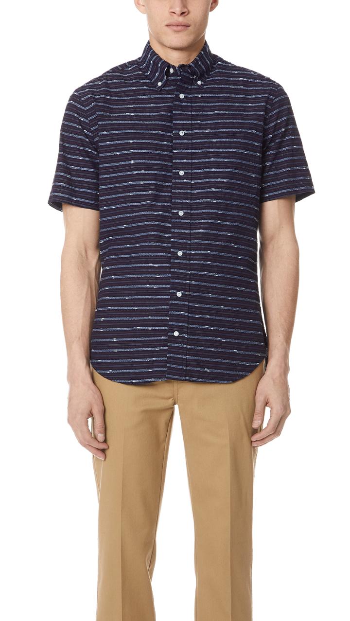 Gitman Vintage Long Sleeve Indigo Barre Shirt