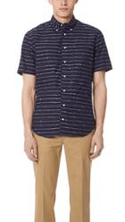 Gitman Vintage Long Sleeve Indigo Barre Shirt