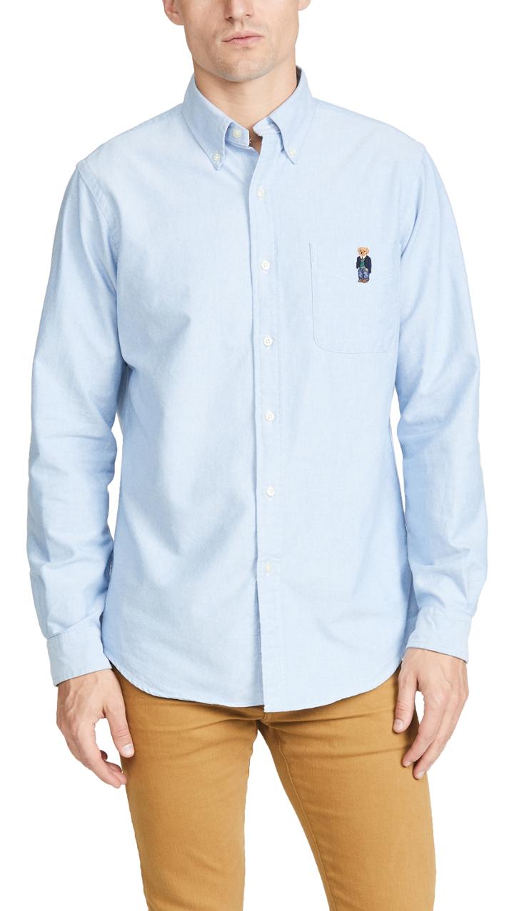 Polo Ralph Lauren Polo Bear Embroidered Oxford Button Down Shirt