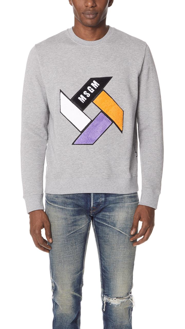 Msgm Propeller Logo Crew Neck Sweatshirt