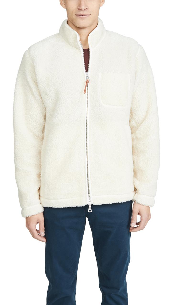 Albam Zipped Curly Fleece Full Zip Jacket