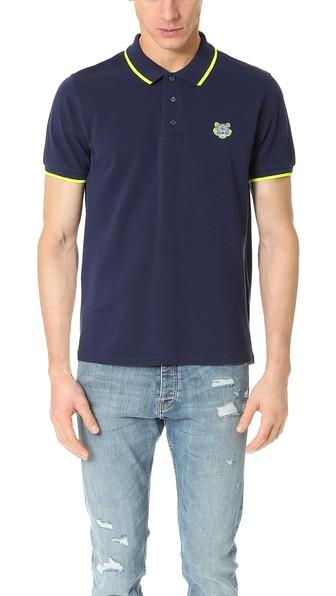 Kenzo Cotton Pique Tiger Crest Polo