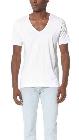 Sunspel Sea Island Cotton V Neck Tee
