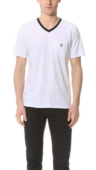 The Kooples Contrast V Neck Tee